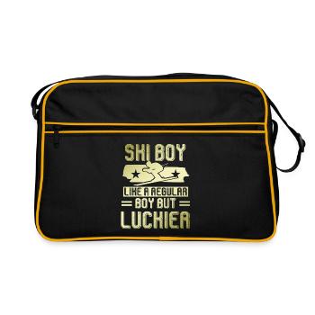 ski junge - Retro Tasche - Schwarz/Gold - Vorne