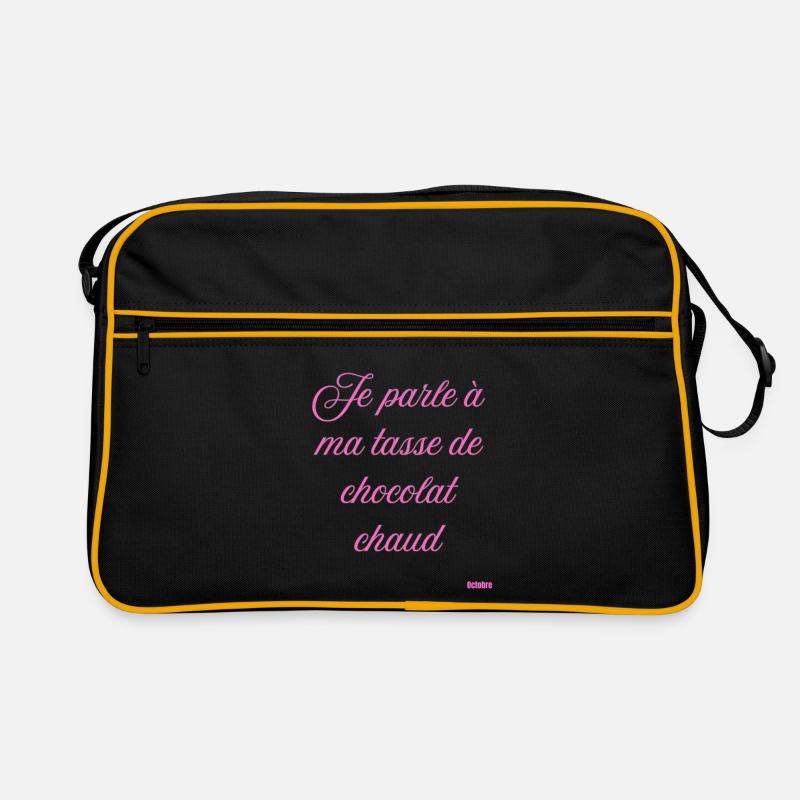 Pink Script Hot Chocolate Mug - Retro Bag - black/gold