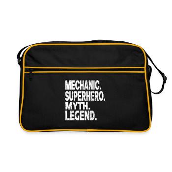 mechanic superhero myth legend  - Retro Bag - black/gold - Front