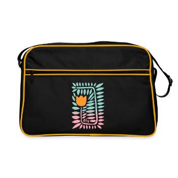 Gradient tulip - türkis - Retro Tasche - Schwarz/Gold - Vorne
