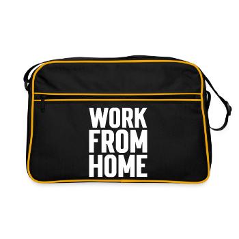 Work from home motivating tee - Retro Bag - black/gold - Front