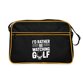 Ich schaue lieber Golf - Retro Tasche - Schwarz/Gold - Vorne