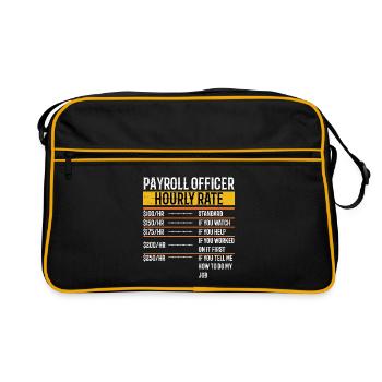 Funny Payroll Officer Taux horaire Paie - Sac Retro - noir/or - Devant
