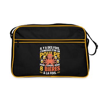 Il y a des fois j’aimerais être un poulpe Humour - Sac Retro - noir/or - Devant
