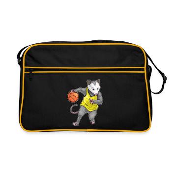 Beutelratte Basketballspieler Basketball Sport - Retro Tasche - Schwarz/Gold - Vorne