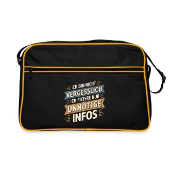 Je ne suis pas oublieux – je ne fais que filtrer - Sac Retro - noir/or - Devant