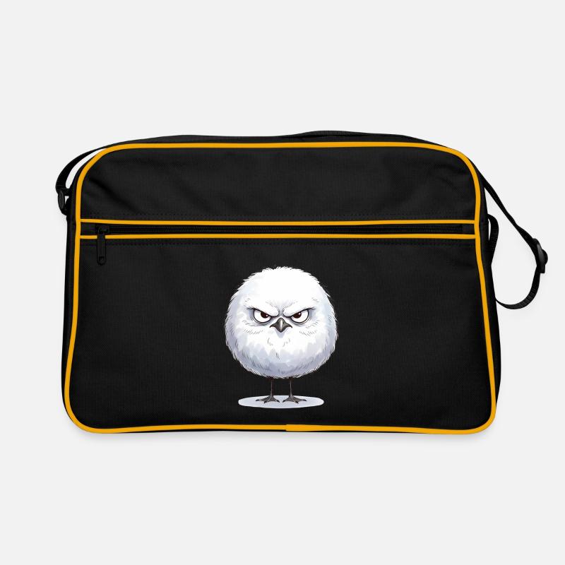 Grimmige runde Möwe  Retro Tasche