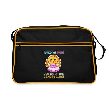 Thanksgiving Gender Reveal Mom-to-be - Retro Bag - black/gold - Front