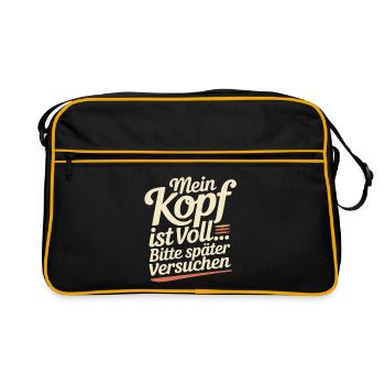 My head is full – please try later - Retro Bag - black/gold - Front