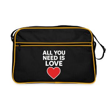 Tout ce dont vous avez besoin, c’est d’un cœur d’amour - Sac Retro - noir/or - Devant