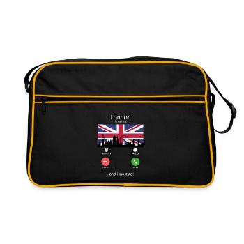 Londres m’appelle et je dois y aller mon pote de voyage - Sac Retro - noir/or - Devant