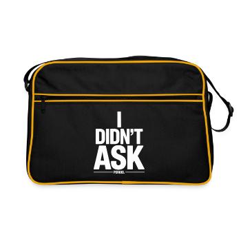 I Didn't Ask Ich Habe Nicht Gefragt Anti Smalltalk - Retro Tasche - Schwarz/Gold - Vorne