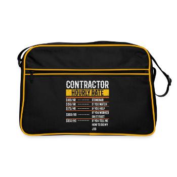 Funny Contractor Hourly Rate Handyman Labor Rate - Retro Bag - black/gold - Front