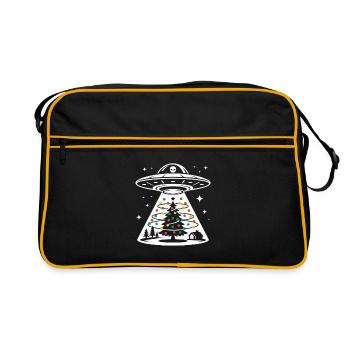 Faisceau lumineux d’arbre de Noël OVNI - Sac Retro - noir/or - Devant