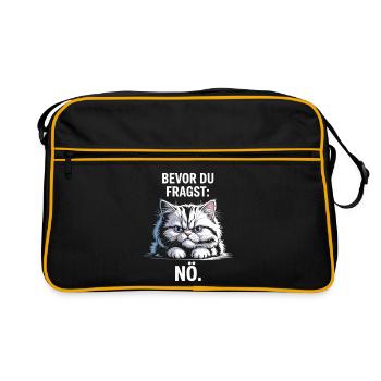 Bevor Du Fragst Nö Katze Morgenmuffel Nein Katzen - Sac Retro - noir/or - Devant