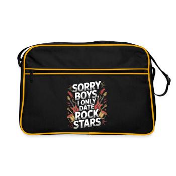 Festival Sorry Boys I Only Date Rock Stars Groupie - Retro Bag - black/gold - Front