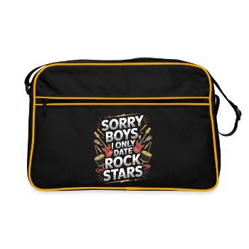 Festival Sorry Boys I Only Date Rock Stars Groupie - Retro Bag - black/gold - Front