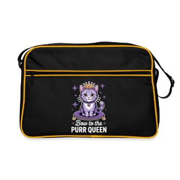 Chat Disant Chat Drôle Chat Cadeau - Sac Retro - noir/or - Devant