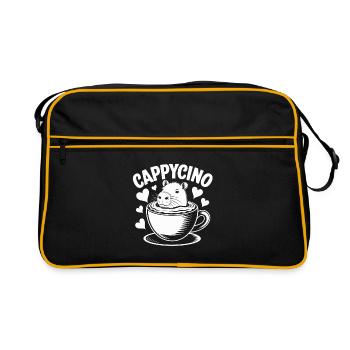 CAPPYCINO Capybara au café cappuccino humour - Sac Retro - noir/or - Devant