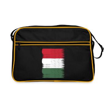 Carte du drapeau de la Hongrie - Sac Retro - noir/or - Devant