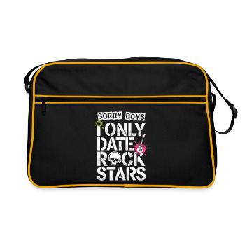 Festival Sorry Boys I Only Date Rock Stars Groupie - Retro Bag - black/gold - Front