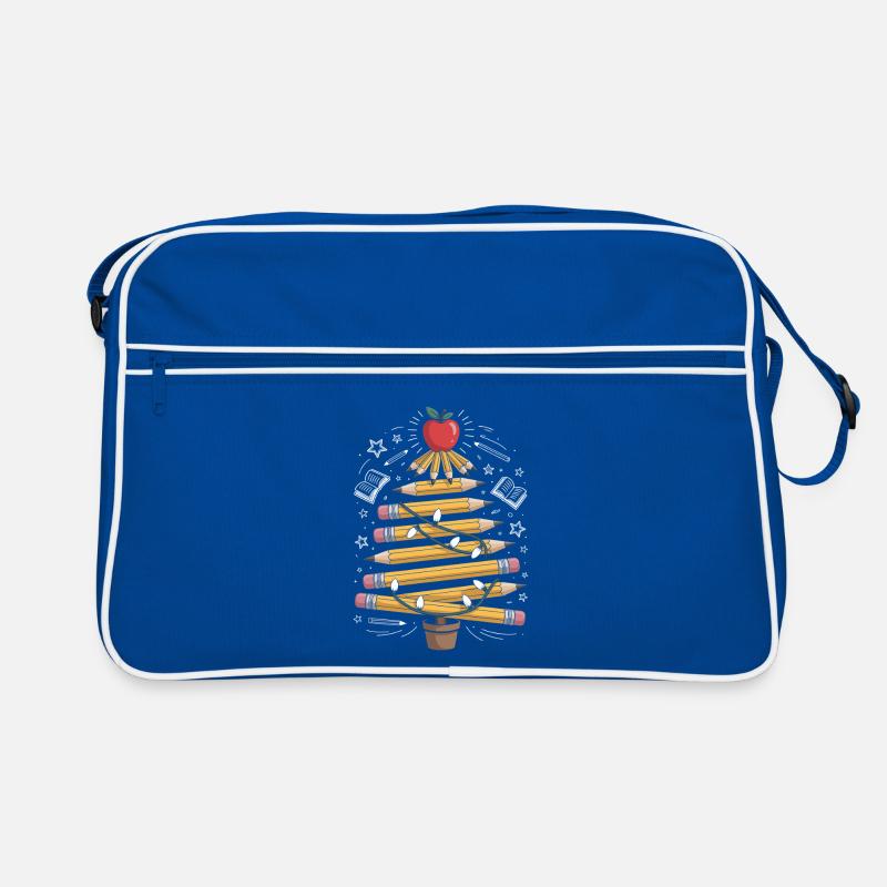 Buntstift Baum mit Lichterkette Retro Tasche