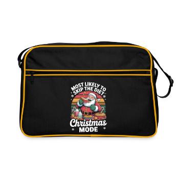 Weihnachtsmodus Diät Auslassen - Retro Tasche - Schwarz/Gold - Vorne