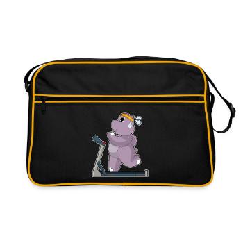 Hippopotamus Jogger Jogging Sports - Retro Bag - black/gold - Front