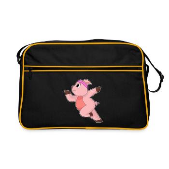 Pig Jogger Jogging Sport - Retro Bag - black/gold - Front