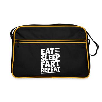 Manger dormir pet répéter - Sac Retro - noir/or - Devant