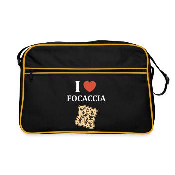 I love focaccia and herbs - Retro Bag - black/gold - Front