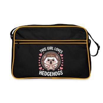 hérisson disant fille drôle hérisson cadeau - Sac Retro - noir/or - Devant