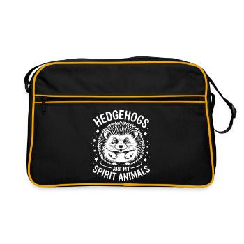 hérisson disant drôle de cadeau de hérisson - Sac Retro - noir/or - Devant