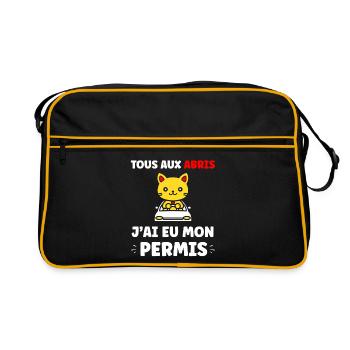 jeune permis, jeune conducteur, permis de conduire - Sac Retro - noir/or - Devant