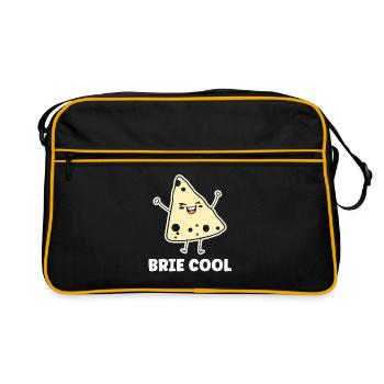 Humour fromage brie - Sac Retro - noir/or - Devant