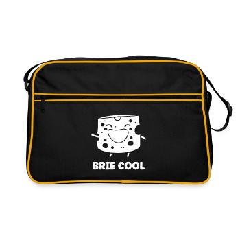Humour fromage brie - Sac Retro - noir/or - Devant