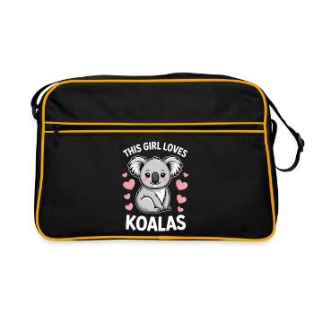 Koala Saying Girl Funny Koala Gift - Retro Bag - black/gold - Front