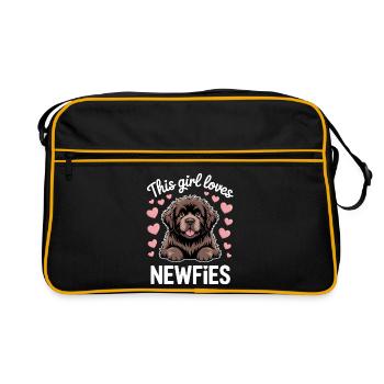 Terre-Neuve disant drôle de Terre-Neuve cadeau - Sac Retro - noir/or - Devant