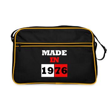 Hergestellt im Jahr 1976 Jubiläum - Retro Tasche - Schwarz/Gold - Vorne