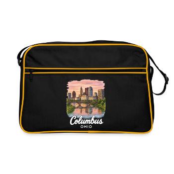 Columbus Ohio - Retro Tasche - Schwarz/Gold - Vorne