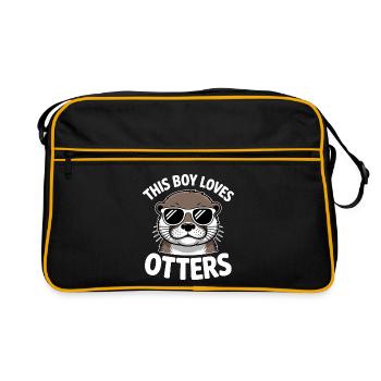 Loutre disant les gars drôle loutre cadeau - Sac Retro - noir/or - Devant