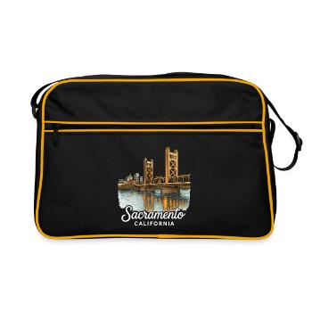 Sacramento, California - Retro Bag - black/gold - Front