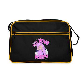 Pas votre waifu anime girl mignonne rose esthétique artistique - Sac Retro - noir/or - Devant