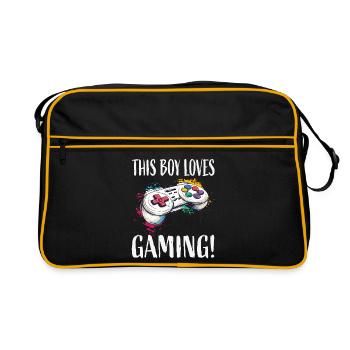 Ce gamin adore les manettes de jeu - Sac Retro - noir/or - Devant