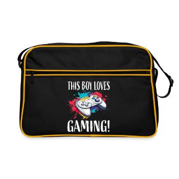 Ce gamin adore jouer - Sac Retro - noir/or - Devant