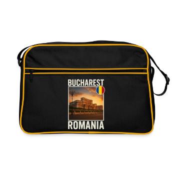 Rumänien Bukarest - Retro Tasche - Schwarz/Gold - Vorne