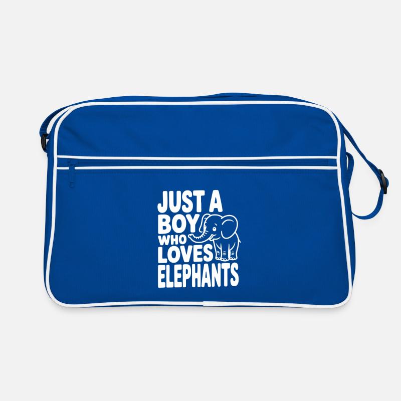 Nur ein Junge, der Elefanten liebt Retro Tasche