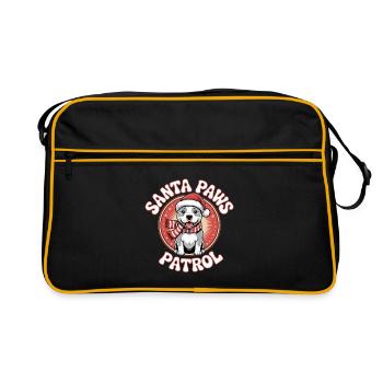 Santa Paws Patrol Christmas Dog Motif - Retro Bag - black/gold - Front