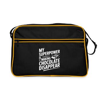 Mon super-pouvoir est de faire disparaître le chocolat - Sac Retro - noir/or - Devant