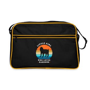 Baboon Primate Monkey Monkey Baboon - Retro Bag - black/gold - Front